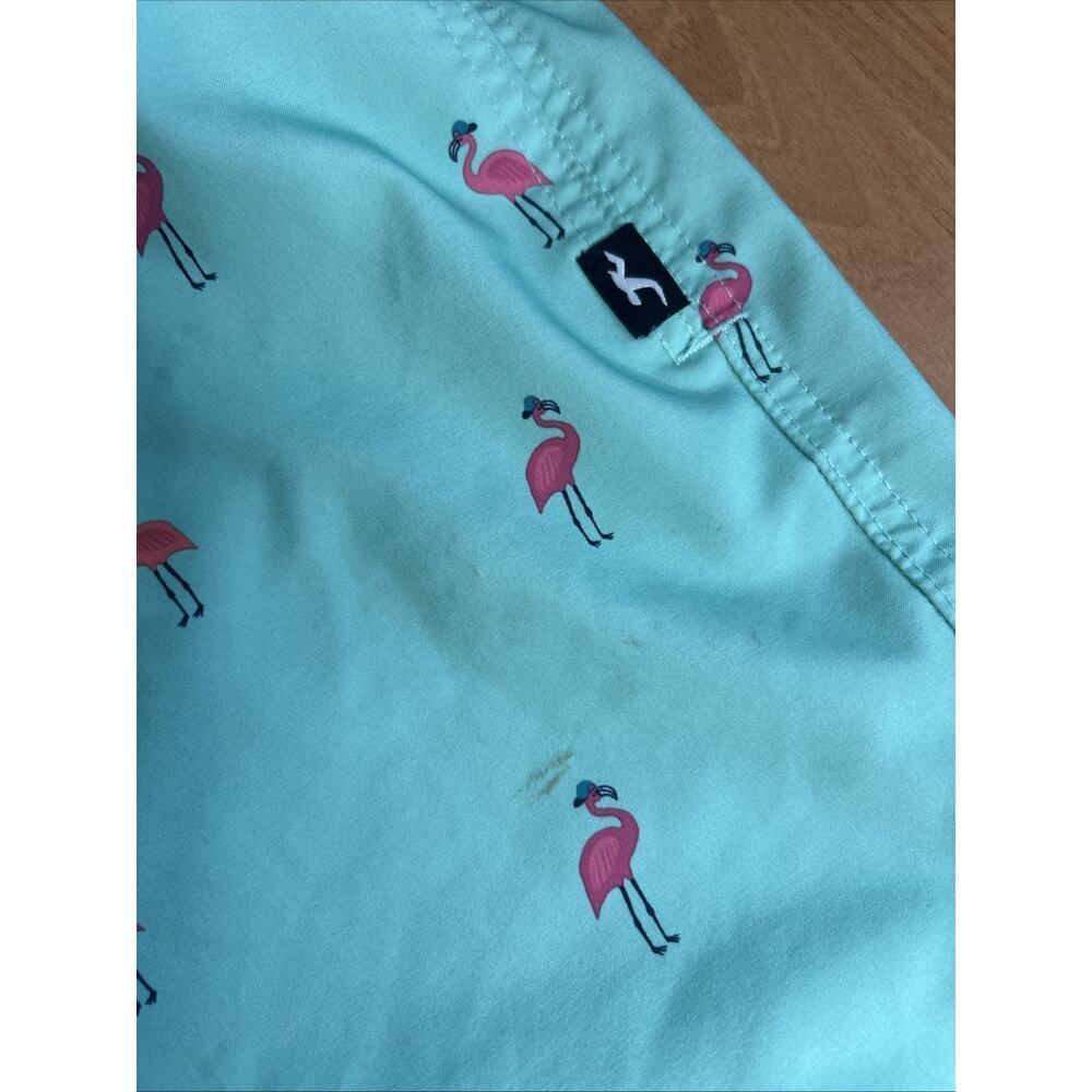 Hollister Men’s Mint Green Flamingo Swim Trunks XL Stretch Beach Vibes Pockets - Picture 2 of 9